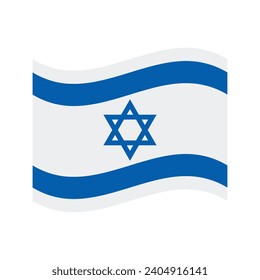 Israel flag. The wavy flag. Waving flags. Flag icon. Computer illustration. Digital illustration. Vector illustration.