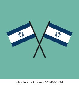 Israel Flags on blue background. Vector illustration.