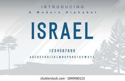 israel font Abstract sport modern alphabet fonts. Typography bold typeface design for sport, technology, fashion, digital, future creative logo font. vector illustration