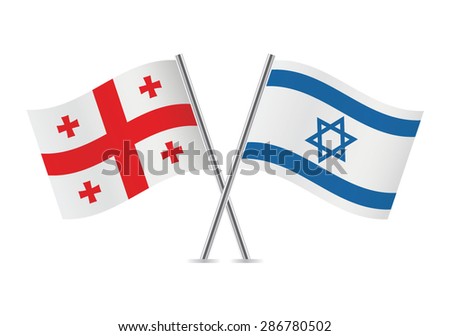 Israel and Georgia flags. Vector illustration.