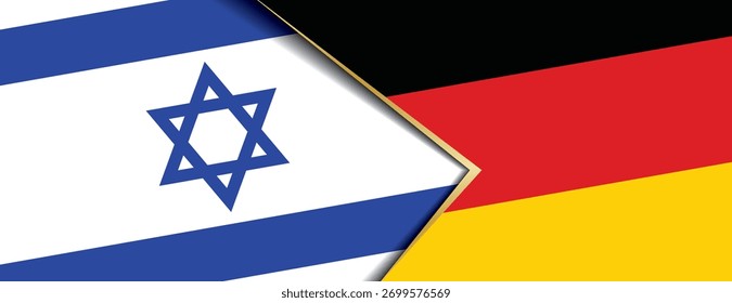 Israel and Germany flags overlapping symbolizing bilateral relations, cooperation, and international partnership