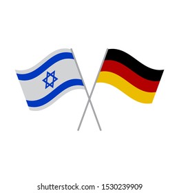 Israel and Germany flags vector icon isolated on white background