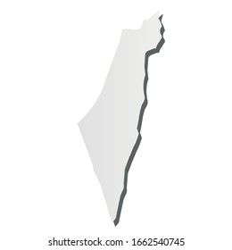 Israel - grey 3d-like silhouette map of country area with dropped shadow. Simple flat vector illustration.
