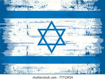 Bandera gruesa de Israel. Una bandera gruesa de Israel con una textura