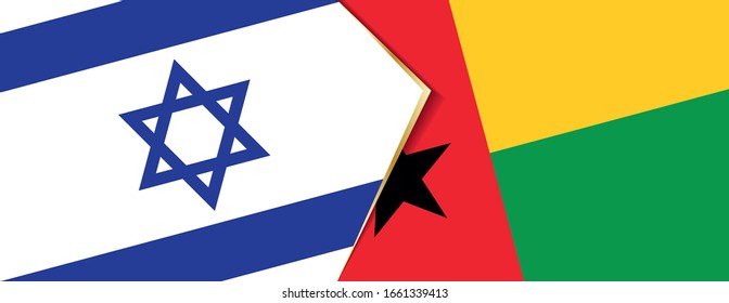 Israel and Guinea-Bissau flags, two vector flags symbol of relationship or confrontation.