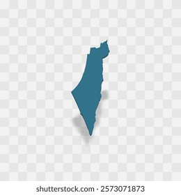 Israel high detailed vector representation of country silhouette. 3D map on transparent background with dropped shadow. For educational, decorative, or informational use.