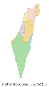 Israel - Highly detailed editable political map.