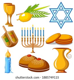 Israel Holiday for Festival of Light Happy Hanukkah celebration background. Vector illustration
