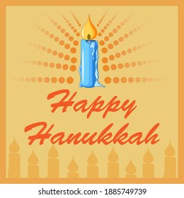 Israel Holiday for Festival of Light Happy Hanukkah celebration background. Vector illustration