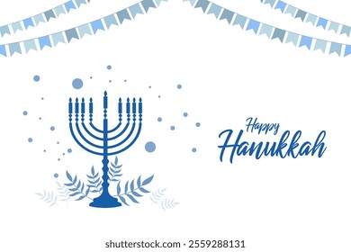 Israel Holiday for Festival of Light Happy Hanukkah celebration background. Vector illustration