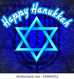 Israel Holiday for Festival of Light Happy Hanukkah celebration background. Vector illustration