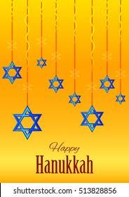 Israel Holiday for Festival of Light Happy Hanukkah celebration background. Vector illustration