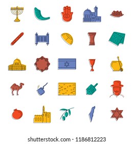 Israel icon. Doodle illustration of Israel vector icon for web and advertising isolated on white background.
