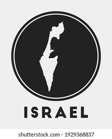 Israel icon. Round logo with country map and title. Stylish Israel badge with map. Vector illustration.