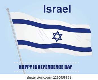 Tarjeta del día de la independencia de Israel. ilustración vectorial 
