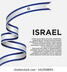 Israel Independence Day with flag, vector illustrations with white background - Vector