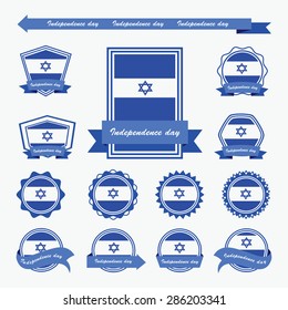 israel independence day flags infographic design