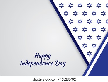 Israel Independence Day greeting card with garlands and Jewish stars in Blue and White. Perfect for Jewish greetings. Vector illustration