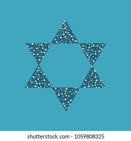Israel Independence Day holiday flat design icon star of david shape with dots pattern.