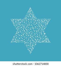 Israel Independence Day holiday flat design white dots pattern in star of david shape.