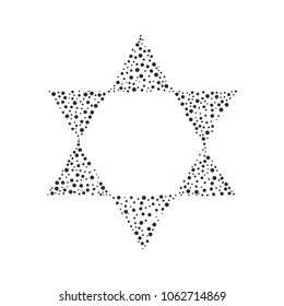 Israel Independence Day holiday flat design black dots pattern in star of david shape.