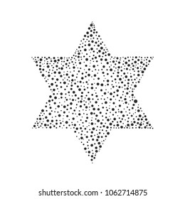 Israel Independence Day holiday flat design black dots pattern in star of david shape.