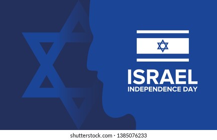 Israel Independence Day. National day of Israel. Annual holiday, national celebrations. Poster, card, banner and background. Vector illustration