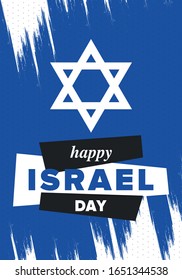 Israel Independence Day. National holiday, celebrated annual. Israel flag. Star of David, jewish symbol. Patriotic sign and elements. Poster, card, banner and background. Vector illustration