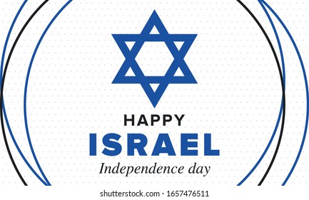 Israel Independence Day. National holiday, celebrated annual. Israel flag. Star of David, jewish symbol. Patriotic sign and elements. Poster, card, banner and background. Vector illustration