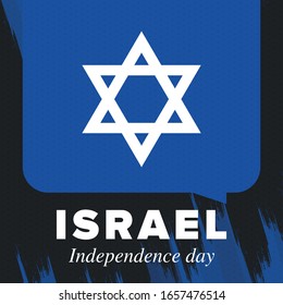 Israel Independence Day. National holiday, celebrated annual. Israel flag. Star of David, jewish symbol. Patriotic sign and elements. Poster, card, banner and background. Vector illustration