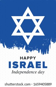 Israel Independence Day. National holiday, celebrated annual. Israel flag. Star of David, jewish symbol. Patriotic sign and elements. Poster, card, banner and background. Vector illustration