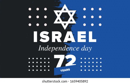 Israel Independence Day. National holiday, celebrated annual. Israel flag. Star of David, jewish symbol. Patriotic sign and elements. Poster, card, banner and background. Vector illustration