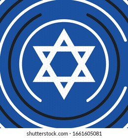 Israel Independence Day. National holiday, celebrated annual. Israel flag. Star of David, jewish symbol. Patriotic sign and elements. Poster, card, banner and background. Vector illustration