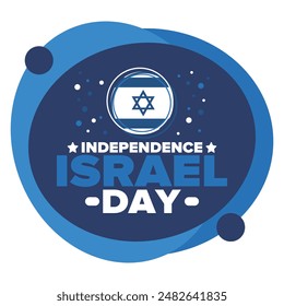 Israel Independence Day. National holiday, celebrated annual. Israel flag. Star of David, jewish symbol. Patriotic sign and elements. Poster, card, banner and background. Vector illustration