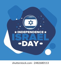 Israel Independence Day. National holiday, celebrated annual. Israel flag. Star of David, jewish symbol. Patriotic sign and elements. Poster, card, banner and background. Vector illustration