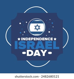 Israel Independence Day. National holiday, celebrated annual. Israel flag. Star of David, jewish symbol. Patriotic sign and elements. Poster, card, banner and background. Vector illustration