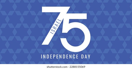 Israel Independence Day poster design, banner, card - 75 celebration. 