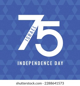 Israel Independence Day poster design, banner, card - 75 celebration. Vector illustration