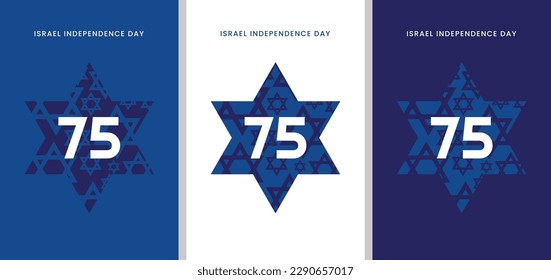 Israel Independence Day Plakatdesign, Banner, Karte - 75 Feiern.