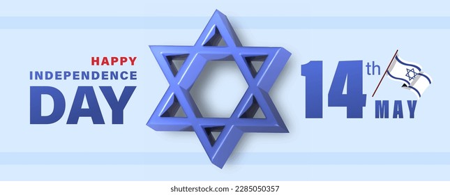 Israel Independence Day Vector Illustration with Flag and David Star Design
