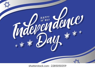 Israel Independence Day Vector Illustration with Flag and David Star Design