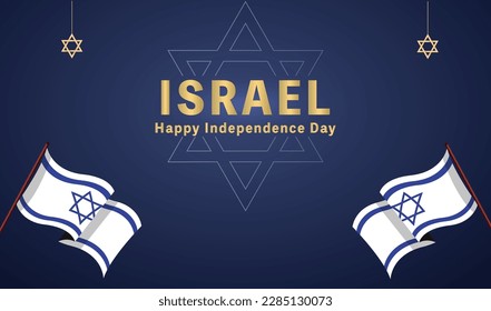 Israel Independence Day Vector Illustration with Flag and David Star Design