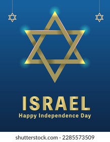 Israel Independence Day Vector Illustration with Flag and David Star Design