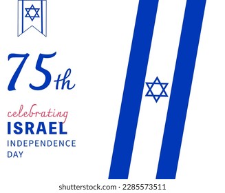 Israel Independence Day Vector Illustration with Flag and David Star Design