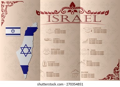 Israel infographics, statistical data, sights. Vector illustration