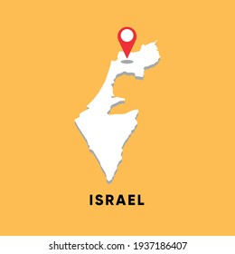 Israel Isometric map with location icon vector illustration design