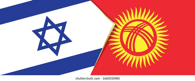 Israel and Kyrgyzstan flags, two vector flags symbol of relationship or confrontation.