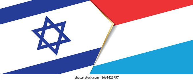 Israel and Luxembourg flags, two vector flags symbol of relationship or confrontation.
