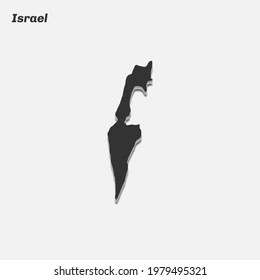 Israel mapea la silueta 3d. Ilustración vectorial.