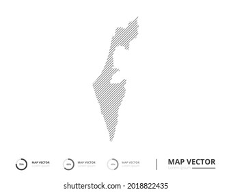 Israel map abstract line gray on white background vector for presentation. Creative concept for infographic.